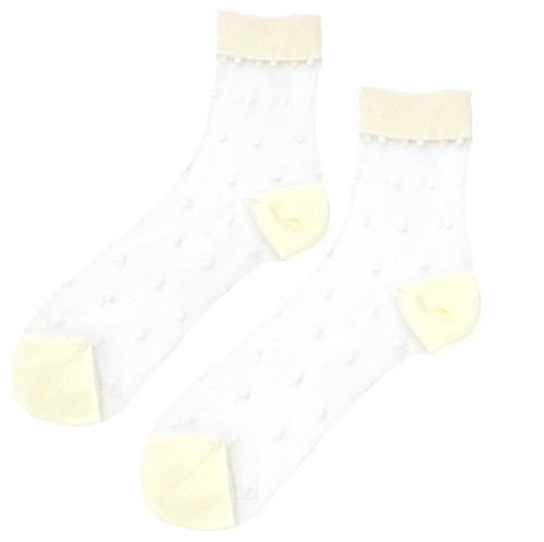 Elegant Transparent Glitter Crystal Socks for Women High Quality Soft Mesh, Elastic Sheer Fashion ( 3 pieces )