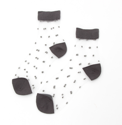 Elegant Transparent Glitter Crystal Socks for Women High Quality Soft Mesh, Elastic Sheer Fashion ( 3 pieces )