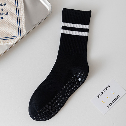 Yoga Socks Women Tube Socks Breathable Full Cotton Anti-slip Silicone Fitness Sports Socks