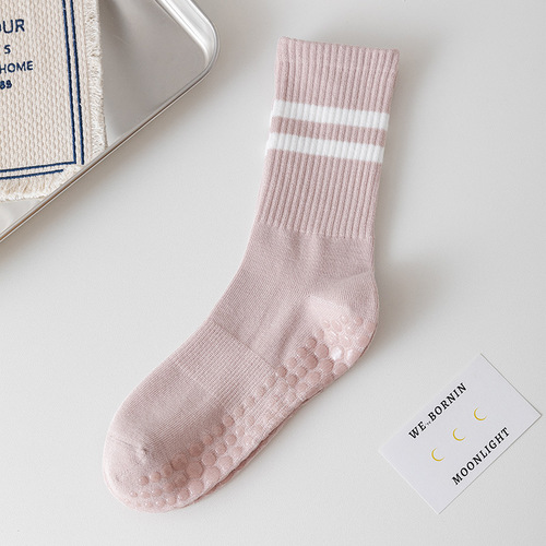 Yoga Socks Women Tube Socks Breathable Full Cotton Anti-slip Silicone Fitness Sports Socks