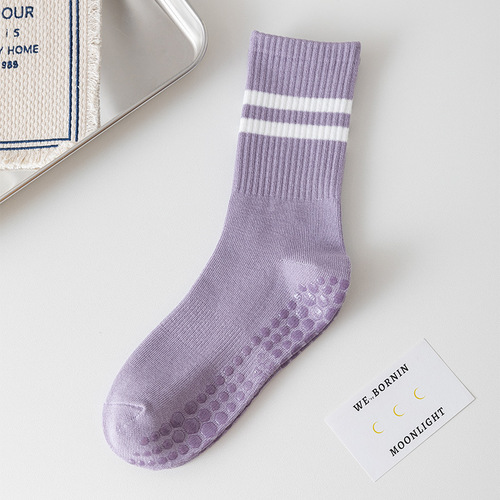 Yoga Socks Women Tube Socks Breathable Full Cotton Anti-slip Silicone Fitness Sports Socks