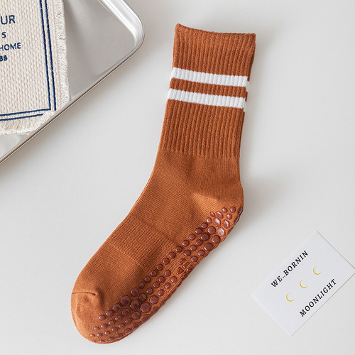 Yoga Socks Women Tube Socks Breathable Full Cotton Anti-slip Silicone Fitness Sports Socks