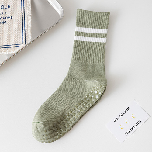 Yoga Socks Women Tube Socks Breathable Full Cotton Anti-slip Silicone Fitness Sports Socks