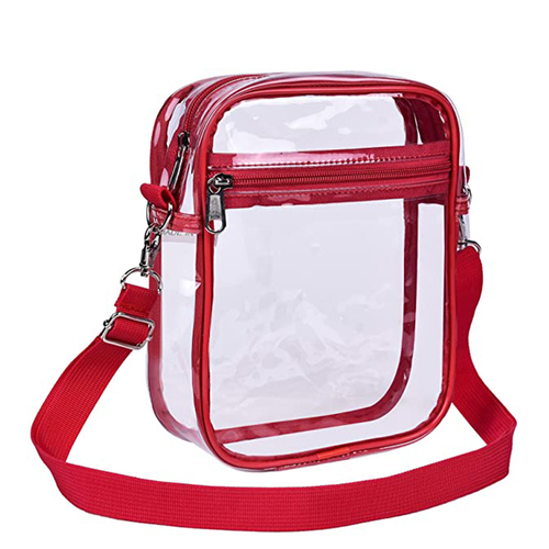 Clear PVC Bag 2022 NFL Stadium Approved PVC Crossbody Messenger Bag Clear Purse Transparent Shoulder Sling Bag