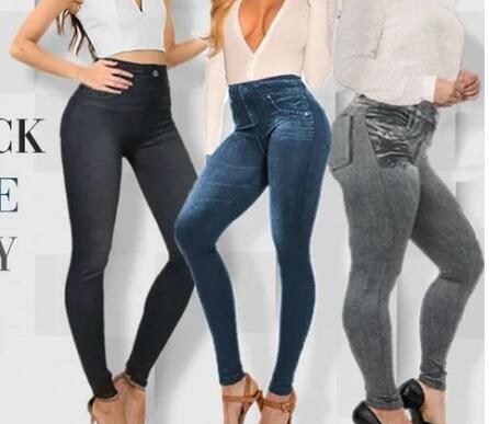  High Quality Yoga Trousers Womens Europe Popular Tight Denim Leggings Seamless Jean Leggings