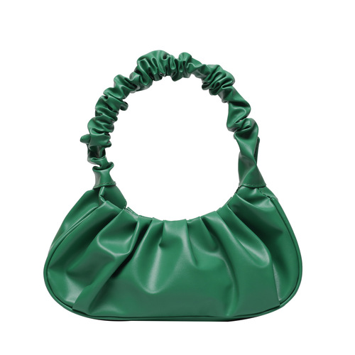 Cloud Fold Design Candy Color PU Leather Shoulder Bags, Fashion Armpit Bags for Women