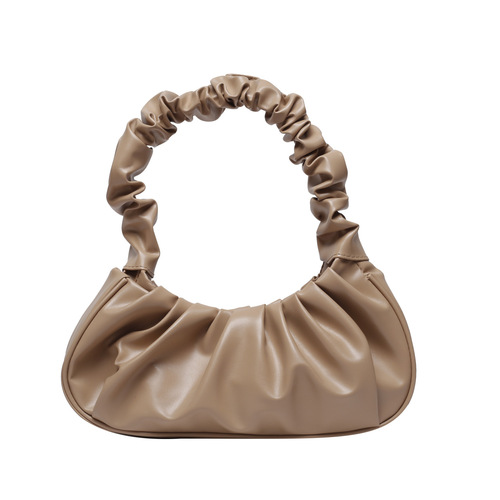 Cloud Fold Design Candy Color PU Leather Shoulder Bags, Fashion Armpit Bags for Women