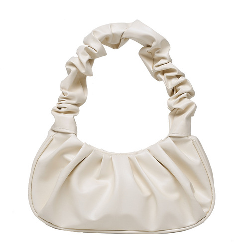 Cloud Fold Design Candy Color PU Leather Shoulder Bags, Fashion Armpit Bags for Women