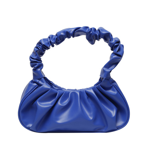 Cloud Fold Design Candy Color PU Leather Shoulder Bags, Fashion Armpit Bags for Women