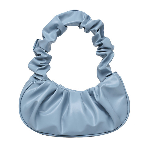 Cloud Fold Design Candy Color PU Leather Shoulder Bags, Fashion Armpit Bags for Women