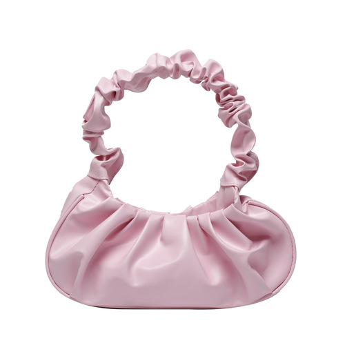 Cloud Fold Design Candy Color PU Leather Shoulder Bags, Fashion Armpit Bags for Women