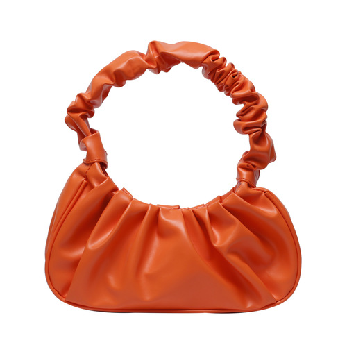 Cloud Fold Design Candy Color PU Leather Shoulder Bags, Fashion Armpit Bags for Women