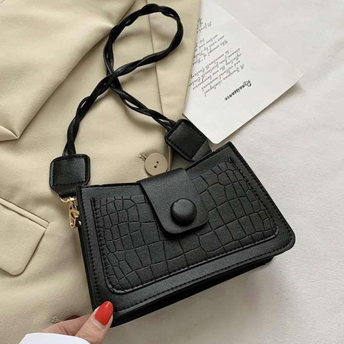Solid Color PU Leather Designer Messenger Bag, Simple French Style Handbags