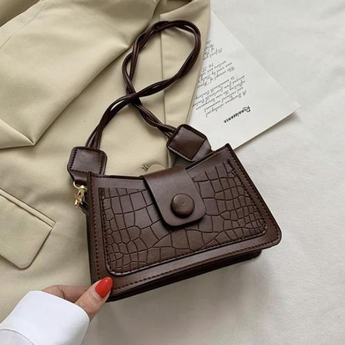 Solid Color PU Leather Designer Messenger Bag, Simple French Style Handbags