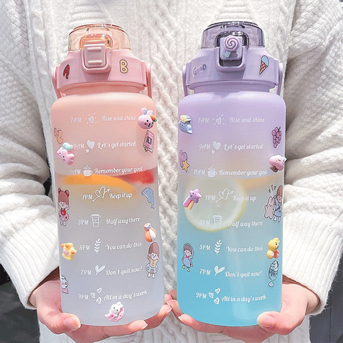GC 2L motivational water bottle botella de agua motivacional colour changing cups termos de agua gym water bottles