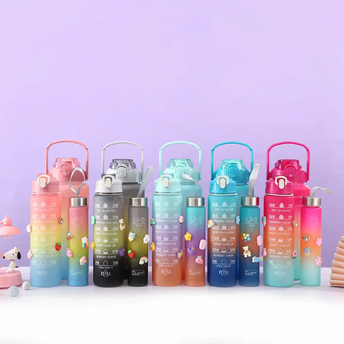 GC 2L motivational water bottle botella de agua motivacional colour changing cups termos de agua gym water bottles