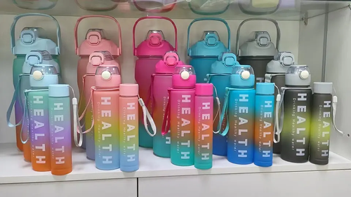 GC 2L motivational water bottle botella de agua motivacional colour changing cups termos de agua gym water bottles