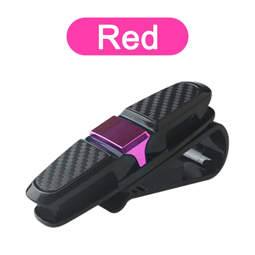  Multi-functional Carbon Fiber Car Glasses Eyeglasses Frame Mount Case Holder Sunglasses Clip