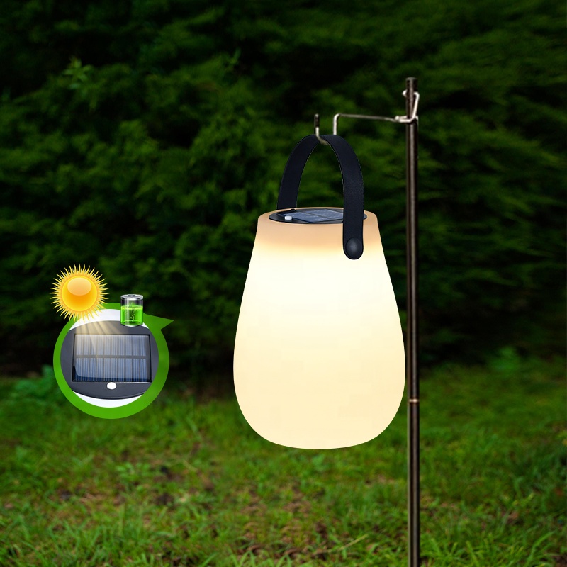 Multipurpose New Solar Power Rechargeable Camping Tent Light Outdoor IP65 Waterproof Portable PE Plastic LED Lanterns an