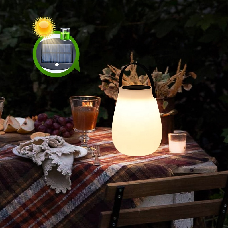 Multipurpose New Solar Power Rechargeable Camping Tent Light Outdoor IP65 Waterproof Portable PE Plastic LED Lanterns an