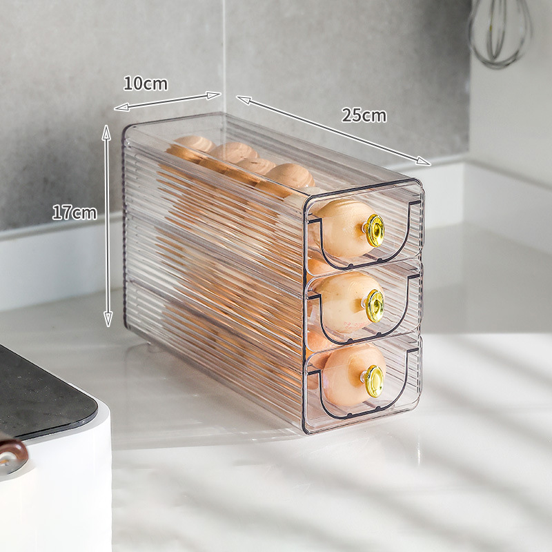 Large Capacity Household Kitchen PET Refrigerator Egg Collection Box Light Luxury Plastic Preservation Box