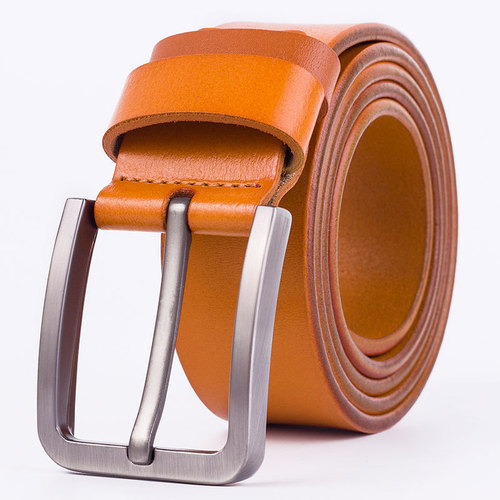 New Design  Pin Buckle Men's Casual Black Real Cowhide Genuine Leather Belt For Men