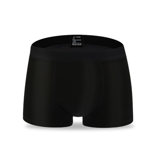  Solid Bamboo Fiber Breathable Comfortable Underwear Super-elastic Shorts Black Underpants men's briefs & boxers
