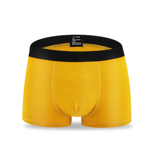  Solid Bamboo Fiber Breathable Comfortable Underwear Super-elastic Shorts Black Underpants men's briefs & boxers