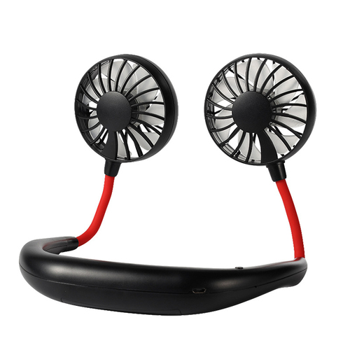 Foldable Neckband Mini Neck Fan USB Cooling LED Neck Fan for Camping Sport Tourism Best Gift Kids Summer Cooler Novelty 
