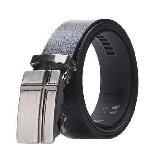  Male Ratchet Waist Straps Gift Automatic Buckle Belt Black Strong Casual Business Men Leather Belts
