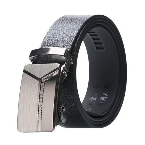  Male Ratchet Waist Straps Gift Automatic Buckle Belt Black Strong Casual Business Men Leather Belts