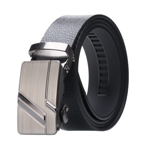  Male Ratchet Waist Straps Gift Automatic Buckle Belt Black Strong Casual Business Men Leather Belts