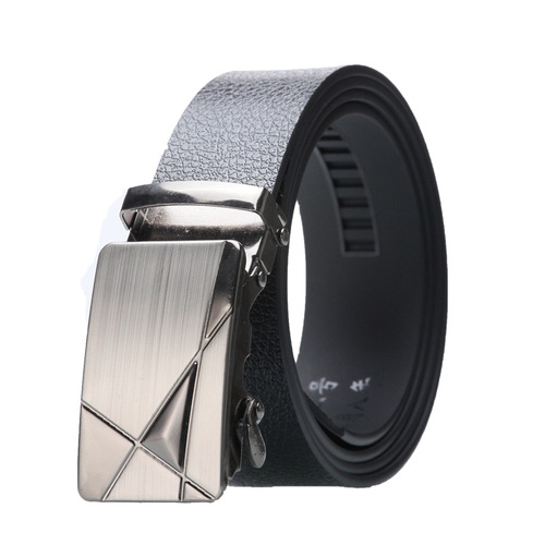  Male Ratchet Waist Straps Gift Automatic Buckle Belt Black Strong Casual Business Men Leather Belts