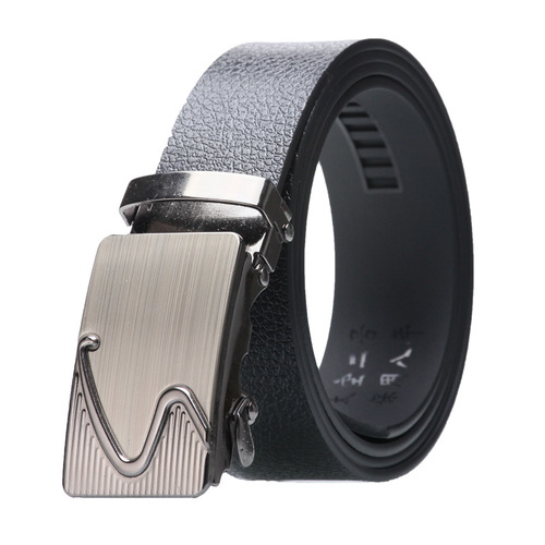  Male Ratchet Waist Straps Gift Automatic Buckle Belt Black Strong Casual Business Men Leather Belts
