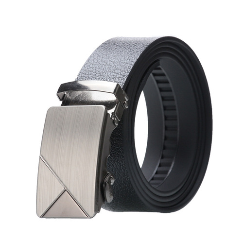  Male Ratchet Waist Straps Gift Automatic Buckle Belt Black Strong Casual Business Men Leather Belts