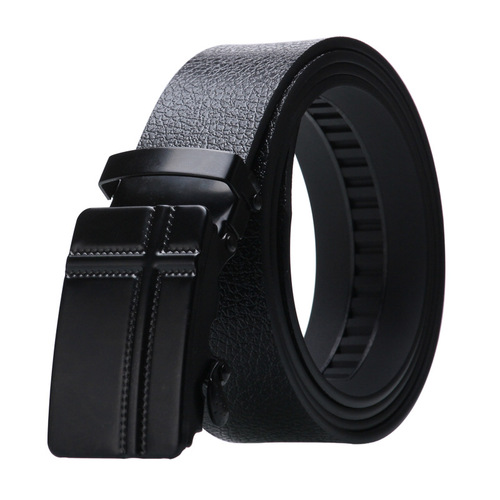  Male Ratchet Waist Straps Gift Automatic Buckle Belt Black Strong Casual Business Men Leather Belts