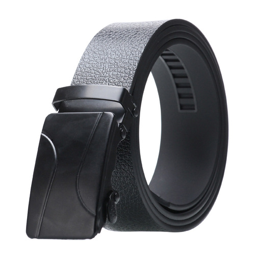  Male Ratchet Waist Straps Gift Automatic Buckle Belt Black Strong Casual Business Men Leather Belts