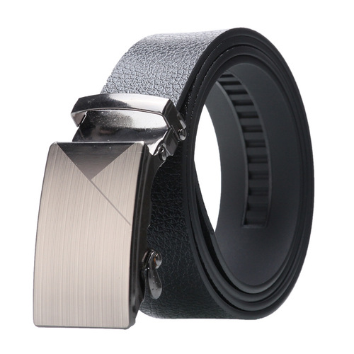  Male Ratchet Waist Straps Gift Automatic Buckle Belt Black Strong Casual Business Men Leather Belts