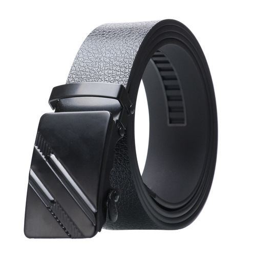  Male Ratchet Waist Straps Gift Automatic Buckle Belt Black Strong Casual Business Men Leather Belts