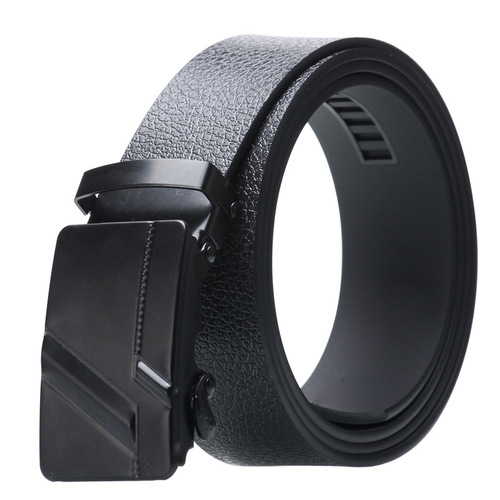  Male Ratchet Waist Straps Gift Automatic Buckle Belt Black Strong Casual Business Men Leather Belts