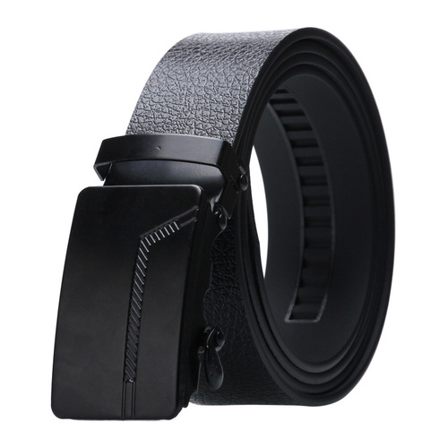  Male Ratchet Waist Straps Gift Automatic Buckle Belt Black Strong Casual Business Men Leather Belts