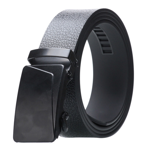  Male Ratchet Waist Straps Gift Automatic Buckle Belt Black Strong Casual Business Men Leather Belts
