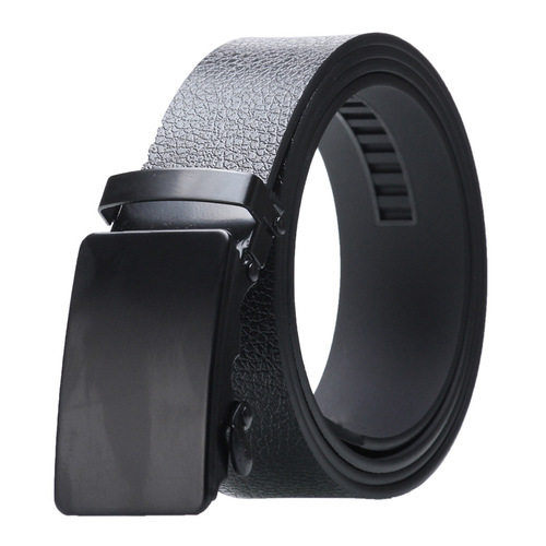 Male Ratchet Waist Straps Gift Automatic Buckle Belt Black Strong Casual Business Men Leather Belts