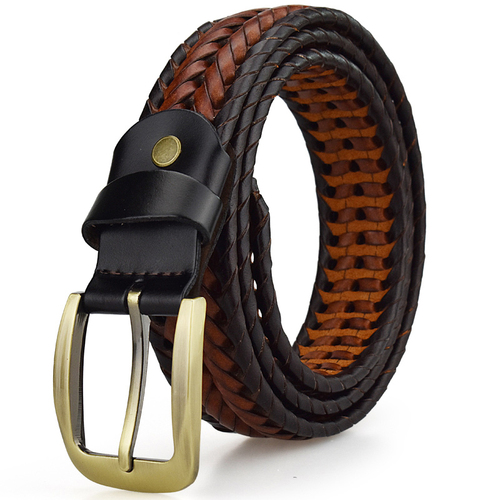 Genuine Leather Men's Pin Buckle Split Leather Belt Classic Fashion Belt for men