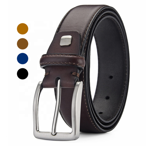 Luxury  Metal Pin Buckle Ratchet Automatic Buckle Cowhide Genuine Leather Belts For Men