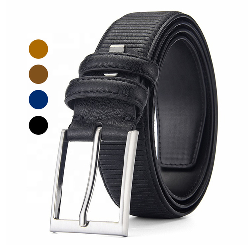 Luxury  Metal Pin Buckle Ratchet Automatic Buckle Cowhide Genuine Leather Belts For Men