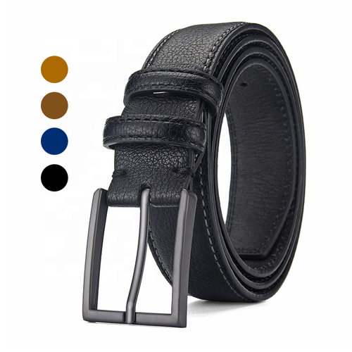 Luxury  Metal Pin Buckle Ratchet Automatic Buckle Cowhide Genuine Leather Belts For Men