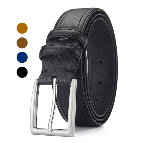 Luxury  Metal Pin Buckle Ratchet Automatic Buckle Cowhide Genuine Leather Belts For Men