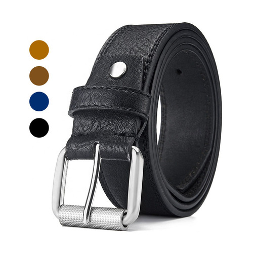 Luxury  Metal Pin Buckle Ratchet Automatic Buckle Cowhide Genuine Leather Belts For Men