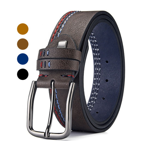 Luxury  Metal Pin Buckle Ratchet Automatic Buckle Cowhide Genuine Leather Belts For Men